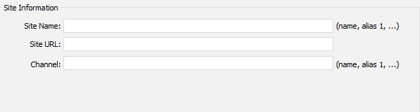 Tube Sites Submitter — Site Information panel with site name, site URL and channel fields