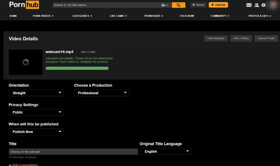 969px x 576px - How to upload videos to Pornhub? - Tube/Video Sites Submitter